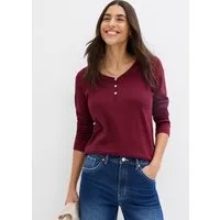 bonprix Langarmshirt (1-tlg) schmale Passform, Langarm, mit kurzer Knopfleiste im Henley-Stil