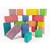 KORXX für Kinder ab 1 Jahr, Bausteine (leise, leicht, stabil, anti-allergen) Spielbausteine, (Bauklötze aus Kork im Set 19 Bausteine in Farbe & rechteckiger Form, wurfsicher & steril, Cuboid Mix Color-Set Beutel), Spielbauklotz zum kreativen Lernen &