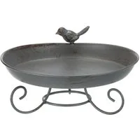 TRIXIE Vogeltränke Metall-Vogeltränke zum Hinstellen - grau - 800 ml/ø 22 cm