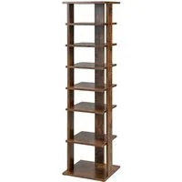 COSTWAY Schuhregal, schmal, höhenverstellbar, 8-stöckig, Holz, 110cm