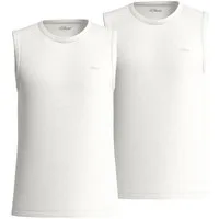 s.Oliver T-Shirt ärmelloses Shirt Flammgarn, Jersey, Logo, leger, sportlich