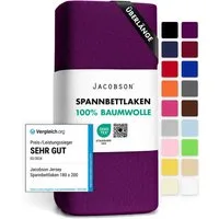 Jacobson Spannbettlaken BOXSPRING & ÜBERLÄNGE aus 100% Baumwolle, für hohe & lange Matratzen, Jersey Bettlaken 160 g/m²