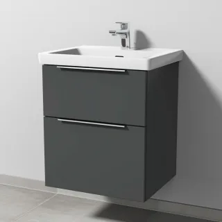 Sanipa 3way Waschtischunterbau zu Villeroy & Boch Subway 3.0 Waschtisch mit 2 Auszügen, Anthrazit-Ma UM85222