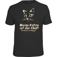 RAHMENLOS® T-Shirt für Katzenbesitzer: Meine Katze ist der Chef!