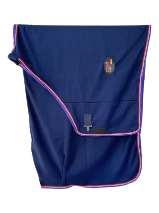 Abschwitzdecke navy Einfass blau/weiß/rot