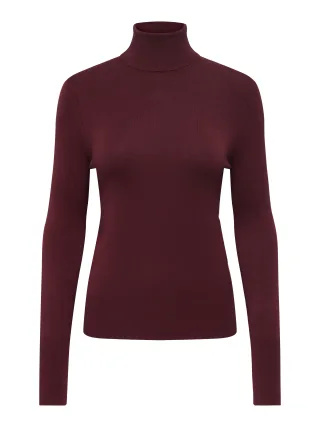 ONLY - ONLVENICE LIFE LS ROLL PULLOVER KNT NOOS cabernet - Gr. - M