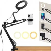 i@home Handy-Halterung, (für Aufnahmen, Deckenhalterung mit Ringlicht, verstellbarer)