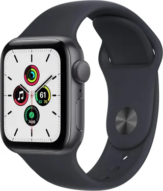 Apple Watch SE [GPS inkl. Sportarmband mitternacht] 40mm Aluminiumgehäuse spacegrau