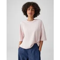 OPUS T-Shirt Boxy T-Shirt aus reinem Baumwolljersey Oversized Passform, Seitenschlitze für lässigen Look