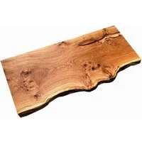 Living Oak Waschtischplatte Tischplatte Roseneiche Waschtischplatte (massive Tischplatte aus Eiche für Dein Badprojekt oder auch den kleinen Couchtisch), Tischplatte aus einem Stück Eiche mit Baumkante. Baumstammplatte.