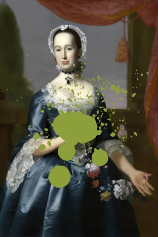 queence Acrylglasbild "Frau mit Farbklecks" Bilder von Frauen  Formen  Frau  Gemälde  Historische Persönlichkeiten  Kunst Fine Art-Print in Galeriequalität