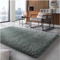 TaraCarpet Langflor-Teppich Ragolle Twilight, rechteckig, Höhe: 60 mm, Shaggy Hochflorteppich grün Wohnzimmer Schlafzimmer 065x130