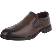 Coolwalk Herrenschuh Slip-on elegant für Büro & Freizeit Slipper (91977274) Blockabsatz Business-Schuhe in Braun