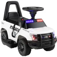 COSTWAY Elektro-Kinderauto 6V Polizei Spielzeugauto, mit Stauraum
