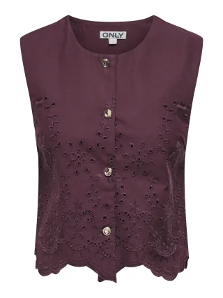 ONLY - ONLREYA S/L BRO ANGLAISE WAISTCOAT PNT Tawny Port - Gr. - XL