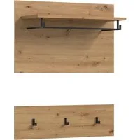 Home affaire Garderobenpaneel REHAT, TOPSELLER!, 2-teilig, bestehend aus: Paneel & Hakenleiste (1 St., in verschiedenen Farben erhältlich), Paneel, Hakenleiste, Wandboard, Garderobe, Garderobenleiste
