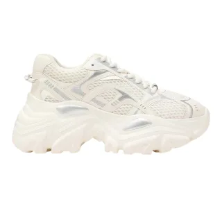 Steve Madden - "Raftus" Sneaker für Damen, Klobiger Absatz (Weiß/Silber)
