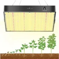 QUBEBU Pflanzenlampe 572LED-Pflanzenlampe 100W Vollspektrum Grow Lampe Pflanzenlicht Indoor, 200W, LED fest integriert, Vollspektrum Pflanzenlicht, Cannabis Grow Lampe, Dualmodus: Einstellbarer Wachstums-/Blütezeitmodus