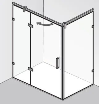 HSK Atelier Plan Pur AP.223 Drehtür an Nebenteil und Seitewand AP.223