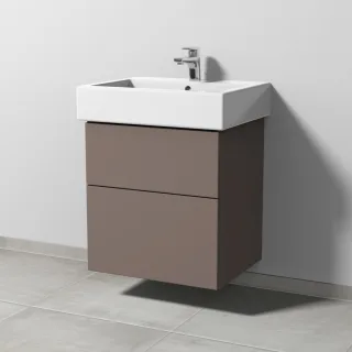 Sanipa 3way Waschtischunterbau zu Duravit Vero Waschtisch mit 2 Auszügen, Taupe-Matt SP7161T