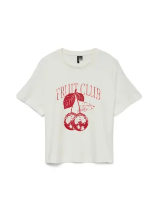 VERO MODA - VMYMA METTE SS TOP BOX JRS Snow White - Gr. - M