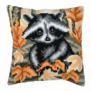 Kreuzstichkissen "Waschbär"