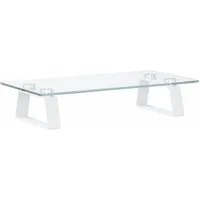 vidaXL Monitorständer Monitorständer Weiß 40x20x8 cm Hartglas und Metall