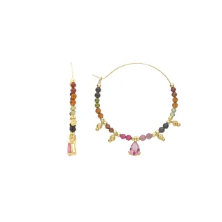 Luxenter Multicolour-Turmalin-Ohrringe aus 18 Karat Gelbgold - Baim