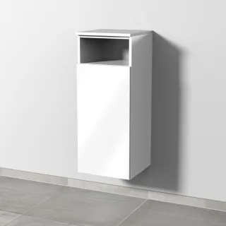 Sanipa 3way Mittelschrank mit 1 Tür und 1 offenem Fach, Weiß-Glanz, SF13278 SF13278