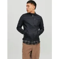 Jack & Jones Lederimitatjacke JJEROCKY in Kunstlederoptik mit Reißverschlusstaschen unifarben, modisch, regular fit, Lederimitat