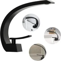 OKWISH Waschtischarmatur Wasserfall Bad Wasserhahn Küchenarmatur Einhebel (3/8 Zoll Norm-Anschluss Messing + Stahl Chrom-Finish 19cm Auslaufhöhe, Mischbatterie + Keramikkartusche) Wasserfall für Badezimmer Toiletten Oder Gäste WC Waschbecken usw
