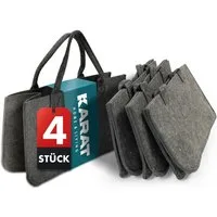 Karat Allzweckkorb Conny, Filztasche, Einkaufstasche, Kaminholztasche (4 St), Faltbar, 2er oder 4er Set