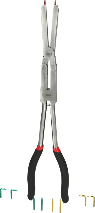 KS Tools Doppelgelenk-Sicherungszange für Außensicherungsringe mit auswechselbaren Spitzen - 500.7015