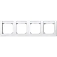 Rahmen vierfach mit Beschriftungsträger, Typ 471419, Abdeckrahmen, M-SMART System M weiß (glänzend), Retail