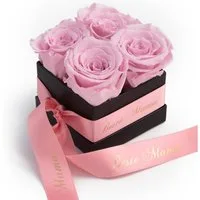 Kunstblume Beste Mama Rosenbox Infinity Rosen mit Duft echte konservierte Blumen Rose, ROSEMARIE SCHULZ Heidelberg, Höhe 8.5 cm, haltbar bis zu 3 Jahre, Made in Germany