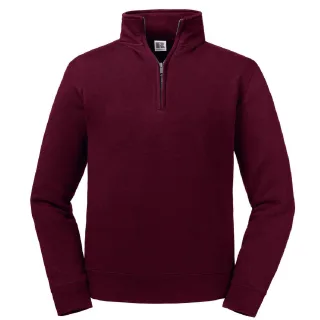 Russell - "Authentic" Sweatshirt mit kurzem Reißverschluss für Herren (Burgunder)