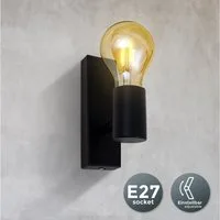 B.K.Licht Deckenleuchte Deckenlampe Vintage 60W E27 Schwenkbar - BKL1338, ohne Leuchtmittel, Retro 3-flammig Schwarz-Matt Büro Wohnzimmer Esszimmer