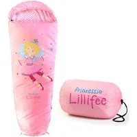 Skandika Kinderschlafsack Lillifee, Mumienschlafsack für Kinder, kuscheliges Innenfutter (170 (140 + 30) x 70/45 cm, Großzügige Kapuze, Stautasche), Komfortbereich 12 – 3 °C, wasserabweisend