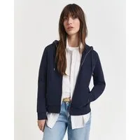 Gant Kapuzensweatjacke REG TONAL SHIELD ZIP HOODIE Markenstickerei, Kapuze, Rippbündchen