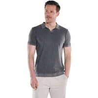 Engbers Poloshirt Herren Poloshirt mit eingewebten Streifen, Dunkelgrau