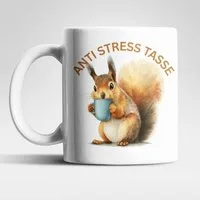 WS-Trend Tasse Anti Stress Eichhörnchen Kaffeetasse Teetasse Tasse Geschenkidee, Keramik