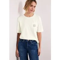 STREET ONE Kurzarmshirt Sommershirt mit Rundhals und Deko-Detail