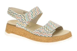 Waldl?ufer 990001 H-LIBBY Damen Sandale Mehrfarbig Multi zig-zag Muster