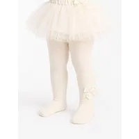 La Bortini Strumpfhose Baby und Kinder Strumpfhose in creme weiß rosa festlich (für Mädchen) festlich, mit Schleifchen, 44 50 56 62 68 74 80 86 92 98
