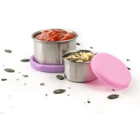 LEKKABOX Lunchbox Dipper, 2er Set - Mini Kleine Edelstahl Soßen Dressing Behälter, Auslaufsicher, sogar bei flüssigen Dressings