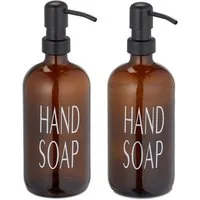 relaxdays Seifenspender Glas Seifenspender 2er Set