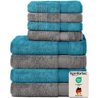 Komfortec Handtuch Set aus 100% Baumwolle, 4 Handtücher 50x100 cm und 4 Badetücher 70x140 cm, Frottee (Packung, 8-St), Duschtücher & Badehandtuch, Weich, Towel, Groß