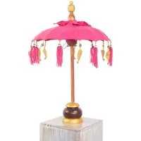 Oriental Galerie Sonnenschirm Kleiner Tischschirm aus Indonesien Pink Gold