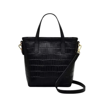 Radley - "Brompton" Handtasche, Krokodil, Lederverkleidung (Schwarz)