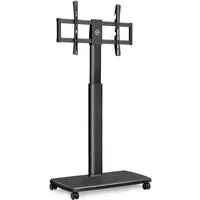 FITUEYES TV-Ständer fahrbare, hohe TV-Halterung, mit Rollen, 32-70 Zoll, (bis 70 Zoll, Fernsehständer, höhenverstellbar, ±30° schwenkbar, mit feststellbaren Rollen)